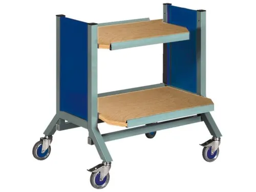 Mobiele Bijzettafel 900x610x950mm 2verstelbare/uitschuifbare Legborden