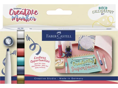 Marker creatief Faber-Castell Goldfaber beitelpunt C set a 6 stuks Sof