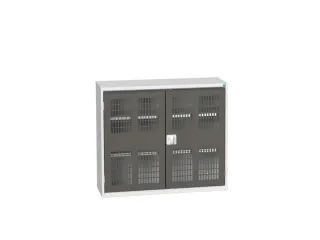 wandkast 900x1050x350mm 2xStalen bodem sokkel Ral 7035 front Ral 7016 - 1