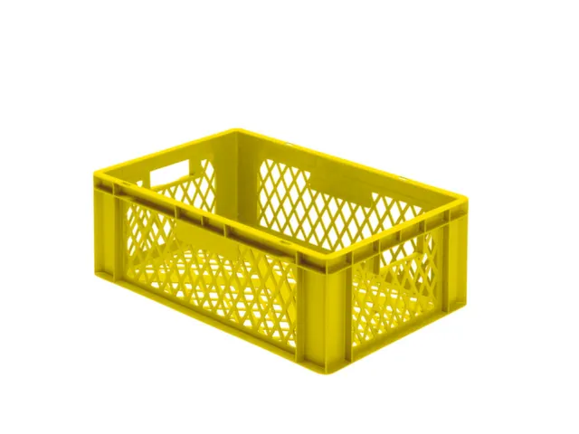 Euronorm-stapelbak 40l 210x600x400mm Wanden/bodem Opengewerkt Geel