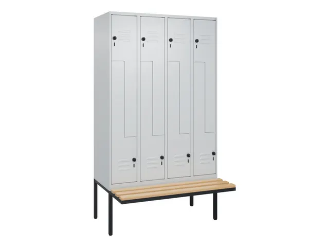 Z-garderobekast,HxBxD 2120x1200x815mm,8vak,vak B 300mm,draaigrendel