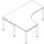 In hoogte verstelbaar bureau in vrije vorm