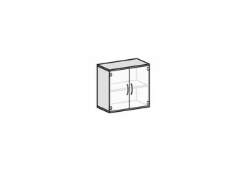 Draaideurkast Hxbxd 770x800x430mm 2 Oh Glasdeuren Behuizing Noten - 12