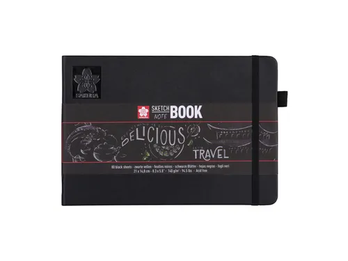 Schetsboek Sakura 80 zwarte vellen 140gr 210x148mm zwart