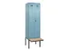 locker met bank,voor scheiding van kleding,HxBxD 2120x600x815mm,2vak