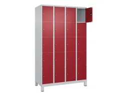 lockerkast,HxBxD 1950x1200x500mm,4x5vakken,vak B 300mm,cil.-slot
