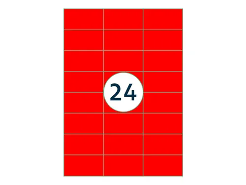 Etiket Rillprint 70x37mm fluorrood 2400 etiketten
