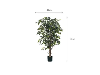 Kunstplant Mica Ficus groen in pot 85x150cm - 5
