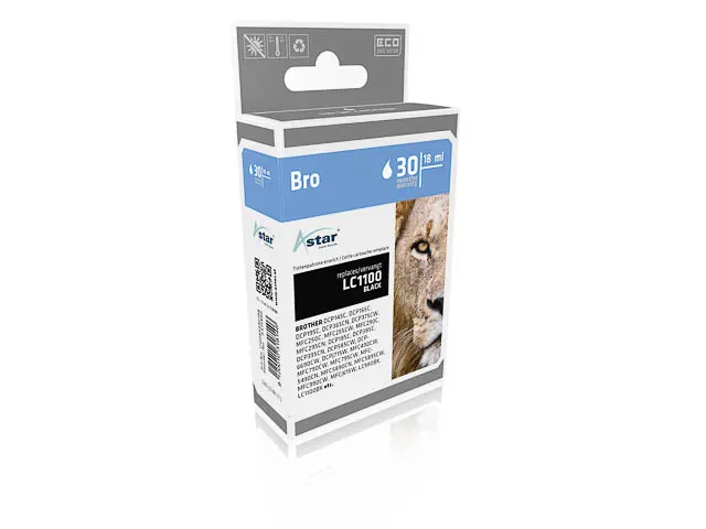 AS15980 ASTAR BROTHER LC1100BK DCP/MFC Inkt zwart rebuilt 450pag multi