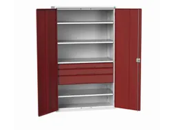 universele kast,HxBxD 2000x1300x550mm,4xStalen bodem,3lade(n)