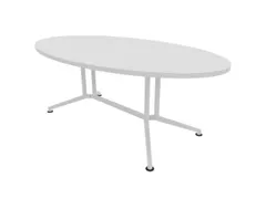 vergadertafel,HxBxD 740x2000x1100mm,ovaal,V-vormonderstel wit