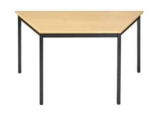 Tafel Trapeziumvormig 120x60 Cm Frame Zwart Blad Beuken - 1