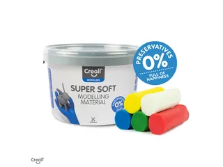 Klei Creall supersoft rood/blauw/groen/geel/wit 1750gram - 1