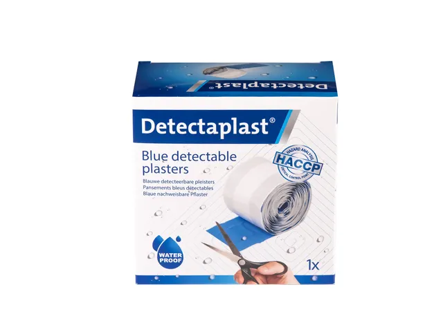 Waterafstotende blauwe pleister Detectaplast 6cmx5m