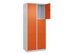 lockerkast,HxBxD 1850x800x500mm,2x3vakken,vak B 400mm,cil.-slot