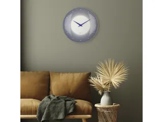 Wandklok Nextime dia 50cm bolvormig glas blauw kunststof Deep - 6