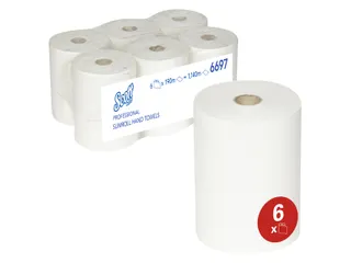 Handdoekrol Scott Slimroll 1-laags 190m wit 6697 - 3