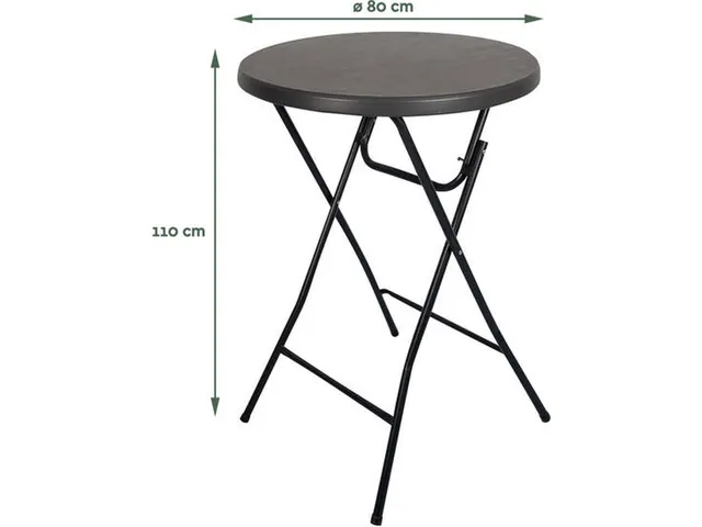 Statafel Inklapbaar BT100 Zwart 80cm