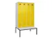locker met bank,voor scheiding van kleding,HxBxD 2120x1200x815mm,4vak