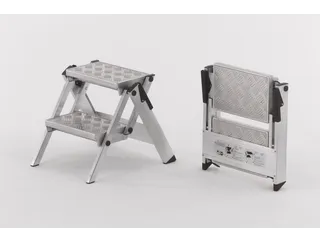Veiligheids-Vouwtrap Aluminium Platform H 0 46M 2Treden Traanplaat - 1