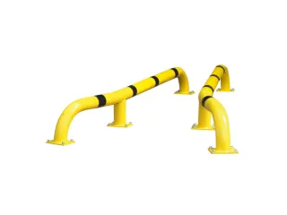 inrijhulp,HxL 280x2800mm,stalen buis,geel/zwart,v. vastschroeven - 1