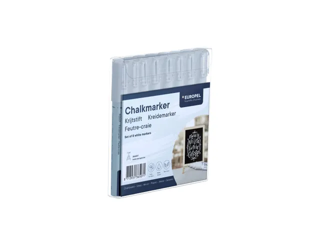 Krijtstift Europel 1-3mm wit etui 8 stuks