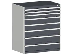 ladekast 1200x1050x750mm 8laden zware lasten RAL7035 front RAL7016