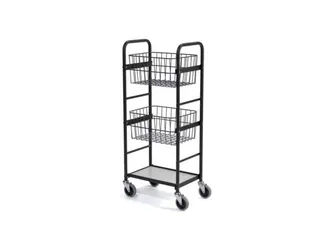 Mandwagen 1Legbord/ 2Manden Draagvermogen 100Kg Zwart - 1