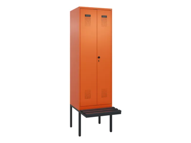 locker met bank,voor scheiding van kleding,HxBxD 2120x600x815mm,2vak