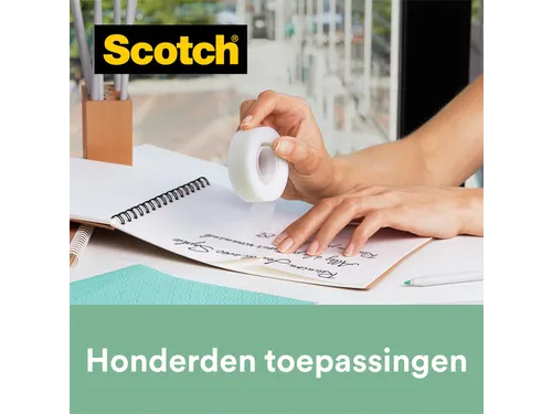 Plakband Scotch Magic 810 19mmx33m transparant 14 rollen + houder