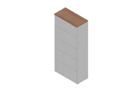 kantoorstelling 2000x900x450mm 5 OH 4xhouten vloer aluminium noten