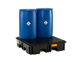 PE-opvangbak,v. 4x200l vat,opvangvol. 220l,HxBxD 290x1230x1230mm - 5