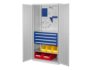 kast met sleufplaat,HxBxD 1950x1000x600mm,2xStalen bodem,RAL5010 - 1