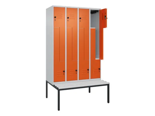 Z-garderobekast,HxBxD 2120x1200x815mm,8vak,vak B 300mm,draaigrendel