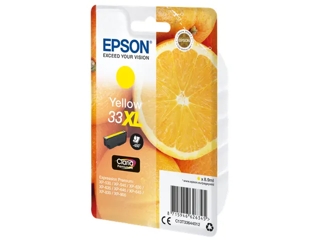 Singlepack Yellow 33XL Claria Premium Ink