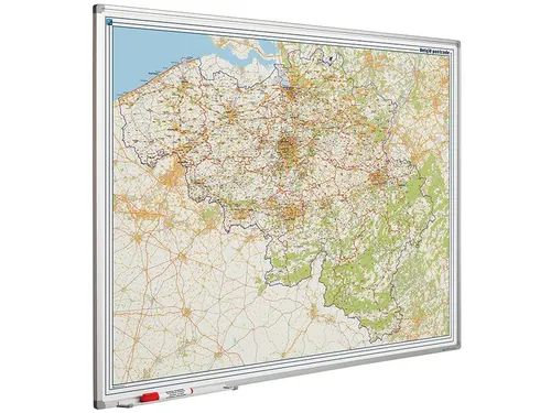 Landkaart Bord 100x130cm Softline Profiel 8mm België Postcode