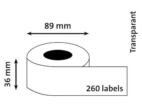 Etiket Dymo 99013 Labelprint Eurolabel 36x89mm Transparant S0722410