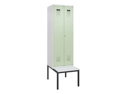 PBM-locker met bank,HxBxD 2120x600x815mm,2vak,vak B 300mm