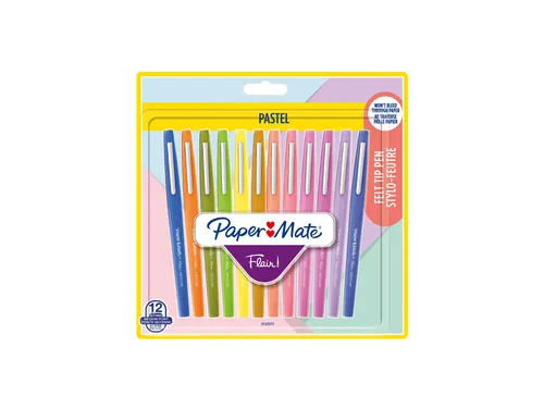 Fineliner Paper Mate Flair Pastel blister à 12 kleuren