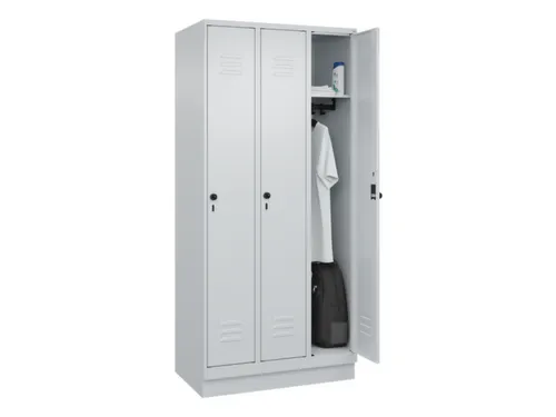 locker,HxBxD 1950x900x500mm,3vak,vak B 300mm,draaigrendel,sokkel