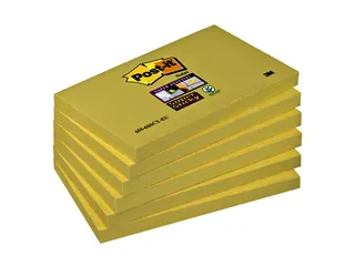 Memoblok Post-it 655 Super Sticky 76x127mm geel 6 stuks - 2