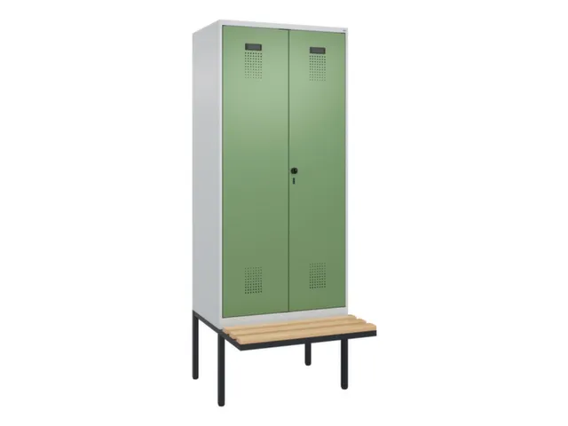 locker met bank,voor scheiding van kleding,HxBxD 2120x800x815mm,2vak