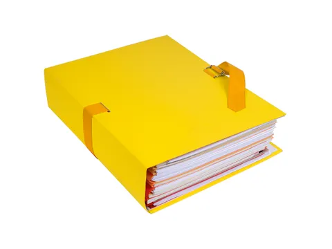 Map uitrekbare rug papier geel