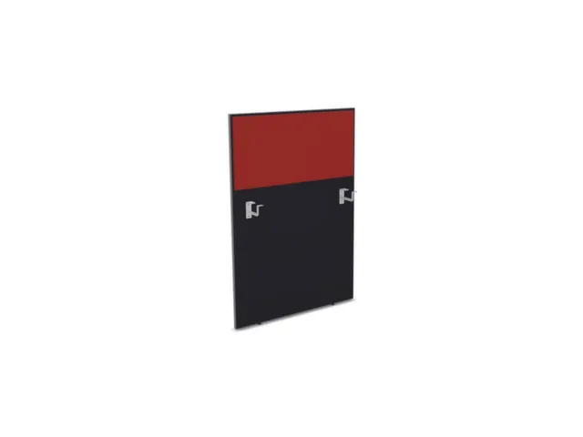 baliepaneel,v. bureau,aanbouw links,B 800mm,CC-zwart,BN4011-rood