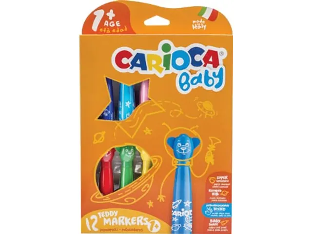 Viltstift Baby Teddy, Doos à 12 Stuks Assorti kleuren