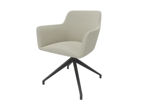 Bezoekersstoel Draaibaar Voetkruis Epoxypoedercoat Beige