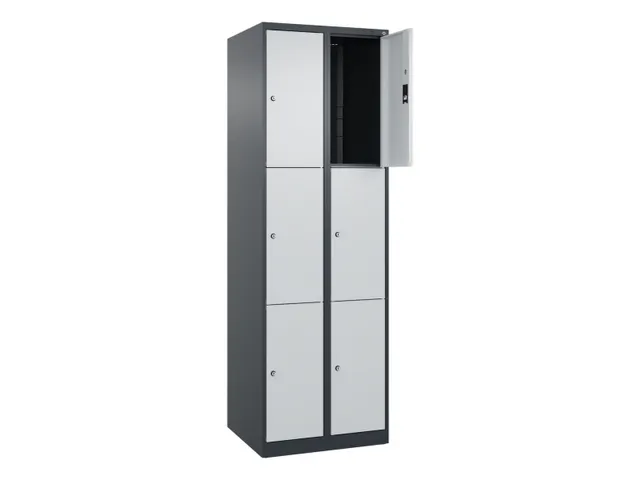 lockerkast,HxBxD 1850x600x500mm,2x3vakken,vak B 300mm,cil.-slot