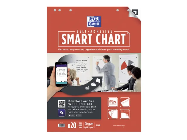 Flipoverpapier Oxford smart 60x80cm blanco 90gr 20v