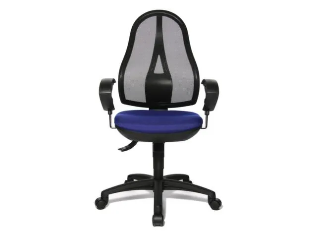Siège De Bureau Pivotant Assise Bleue Dossier Mailles Noir