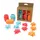 Krullint en strik rood/oranje/blauw 12 stuks